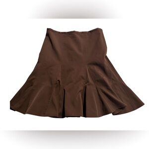 BCBGMaxAzria Brown A-Line Flared Skirt